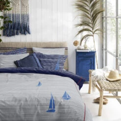 Cinderella Dekbedovertrek Boats - Katoen - 200x200/220 Cm - Deep Blue -Kwaliteit Geselecteerde Dekbedovertrekkenwinkel 1000042987 0103
