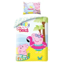 Peppa Pig Dekbedovertrek Ready For The Beach - 140 X 200 Cm - Katoen