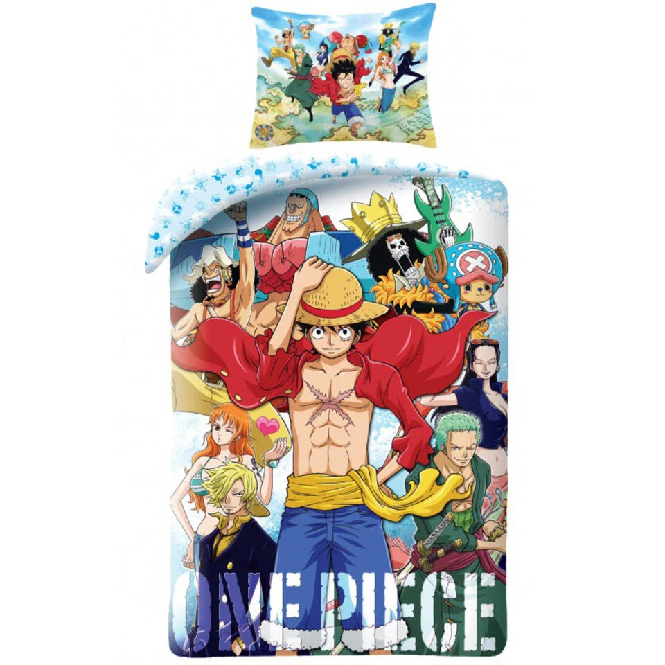 One Piece Dekbedovertrek Monkey - Eenpersoons - 140 X 200 Cm - Katoen 3 One Piece Dekbedovertrek Monkey - Eenpersoons - 140 X 200 Cm - Katoen