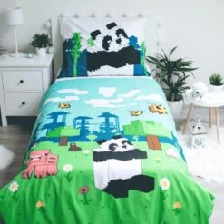 Minecraft Dekbedovertrek Explore Overworld - Eenpersoons - 140 X 200 Cm - Katoen -Kwaliteit Geselecteerde Dekbedovertrekkenwinkel 1000044600 0101