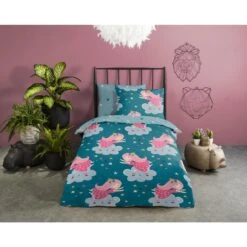 Good Morning Dekbedovertrek "Princesse" - Petrol - (100x135 Cm) -Kwaliteit Geselecteerde Dekbedovertrekkenwinkel 1000045545 0101