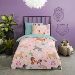 Good Morning Dekbedovertrek "Horses" - Multi - (140x220 Cm) -Kwaliteit Geselecteerde Dekbedovertrekkenwinkel 1000045563 0102