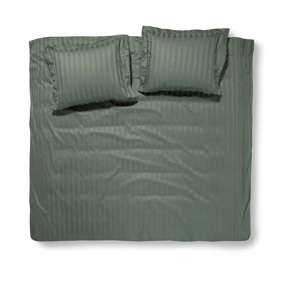 Damai Dekbedovertrek Katoen-satijn - 200x200/220cm - Groen Gestreept 3 Damai Dekbedovertrek Katoen-satijn - 200x200/220cm - Groen Gestreept