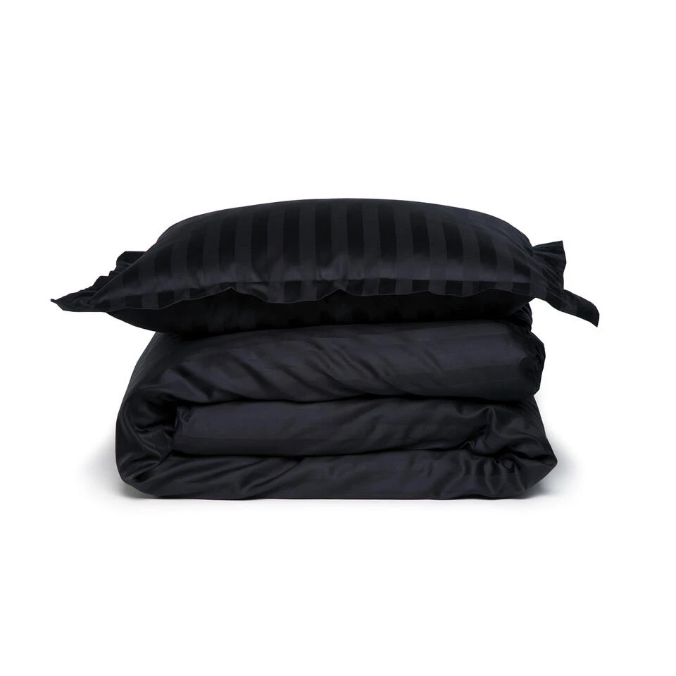 Damai Dekbedovertrek Katoen-satijn - 260x260/220cm - Zwart 4 Damai Dekbedovertrek Katoen-satijn - 260x260/220cm - Zwart - Afbeelding 2