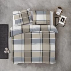 Byrklund - Dekbedovertrek Big Squares - 200x220 Cm - Zand -Kwaliteit Geselecteerde Dekbedovertrekkenwinkel 1000052527 0102