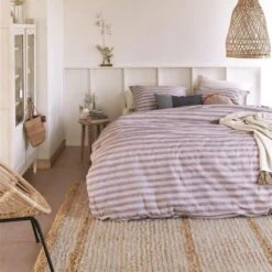 Ariadne At Home Dekbedovertrek Knit Stripes Lila-Lits-jumeaux (240 X 200/220 Cm) -Kwaliteit Geselecteerde Dekbedovertrekkenwinkel 1000052566 0103