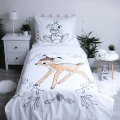 Disney Bambi Dekbedovertrek, Circle - Eenpersoons - 140 X 200 Cm - Katoen -Kwaliteit Geselecteerde Dekbedovertrekkenwinkel 1000053404 0102