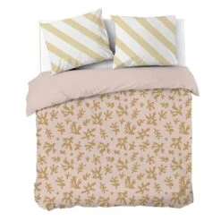 Dindi Home - Dekbedovertrek Sweet Leaves - 200x220 Cm - Roze