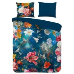 Pure Dekbedovertrek "Space Flowers" - Blauw - (200x220 Cm)