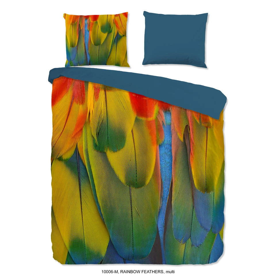 Pure Dekbedovertrek "Rainbow Feathers" - Multi - (240x220 Cm) 3 Pure Dekbedovertrek "Rainbow Feathers" - Multi - (240x220 Cm)