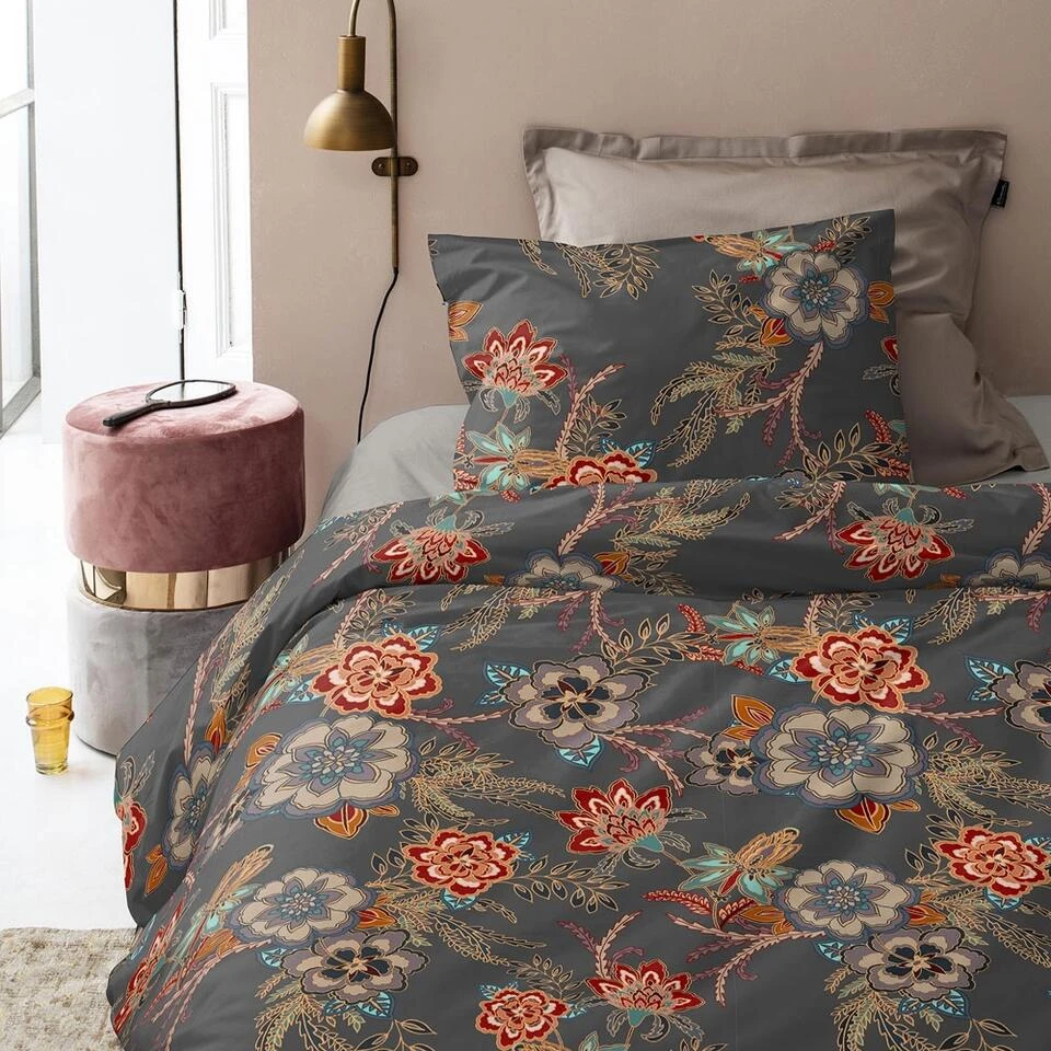 Cinderella Melanie - Dekbedovertrek - Katoen - 140x200/220 Cm - Anthracite 6 Cinderella Melanie - Dekbedovertrek - Katoen - 140x200/220 Cm - Anthracite - Afbeelding 4