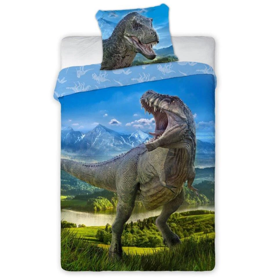 Jurassic World Dinosaurus Dekbedovertrek T-Rex - Eenpersoons - 140 X 200 Cm - Katoen 3 Jurassic World Dinosaurus Dekbedovertrek T-Rex - Eenpersoons - 140 X 200 Cm - Katoen