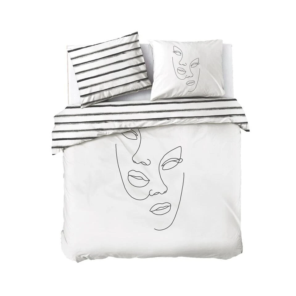 Dindi Home - Dekbedovertrek Tender Tattoo - 240x220 Cm - Wit 3 Dindi Home - Dekbedovertrek Tender Tattoo - 240x220 Cm - Wit