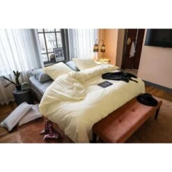 Dindi Home - Dekbedovertrek Forever Colours - 260x220 Cm - Geel -Kwaliteit Geselecteerde Dekbedovertrekkenwinkel 1000057342 0103