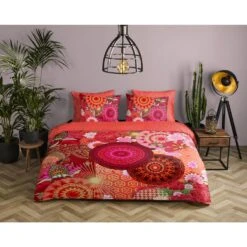 HIP Dekbedovertrek "Yuki" - Rood - (140x220 Cm) -Kwaliteit Geselecteerde Dekbedovertrekkenwinkel 1000058288 0101