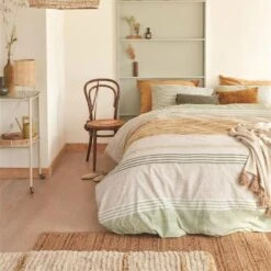 Ariadne At Home Dekbedovertrek Lin Okergeel-2-persoons (200 X 200/220 Cm) -Kwaliteit Geselecteerde Dekbedovertrekkenwinkel 1000060451 0103