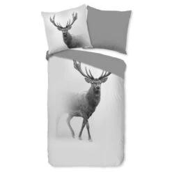 Pure Dekbedovertrek "Grey Deer" - Grijs - (240x220 Cm) -Kwaliteit Geselecteerde Dekbedovertrekkenwinkel 1000060508 0102