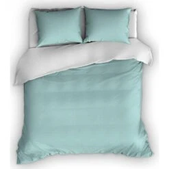 Romanette Flanellen Dekbedovertrek Comtesse Misty Green/Wit-240x200/220