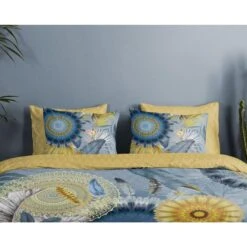 HIP Dekbedovertrek "Laska" - Blauw - (200x220 Cm) -Kwaliteit Geselecteerde Dekbedovertrekkenwinkel 1000061692 0101