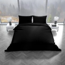 Charm & Co Dekbedovertrek Effen Zwart-1-persoons (140 X 200/220 Cm) -Kwaliteit Geselecteerde Dekbedovertrekkenwinkel 1000061718 0101