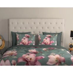 Good Morning Dekbedovertrek "Magnolia" - Groen - (240x220 Cm) -Kwaliteit Geselecteerde Dekbedovertrekkenwinkel 1000063270 0110