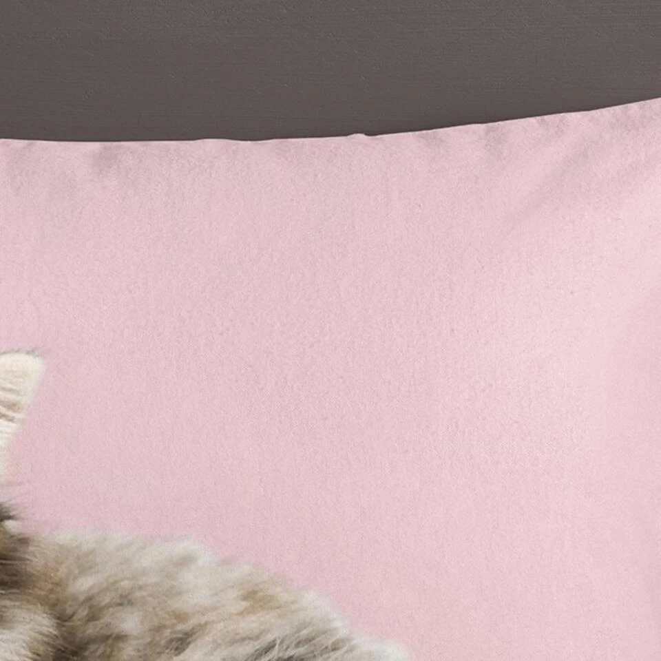 Good Morning Dekbedovertrek "Cat" - Roze - (140x220 Cm) 6 Good Morning Dekbedovertrek "Cat" - Roze - (140x220 Cm) - Afbeelding 4