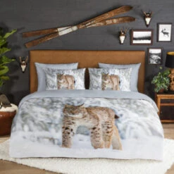 Good Morning Dekbedovertrek "Lynx" - Grijs - (200x220 Cm) -Kwaliteit Geselecteerde Dekbedovertrekkenwinkel 1000065845 0102