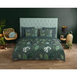 Good Morning Dekbedovertrek "Urban Jungle" - Groen - (200x220 Cm) -Kwaliteit Geselecteerde Dekbedovertrekkenwinkel 1000065861 0101