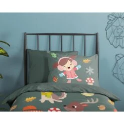 Good Morning Dekbedovertrek "Fun" - Groen - (140x220 Cm) -Kwaliteit Geselecteerde Dekbedovertrekkenwinkel 1000068623 0110