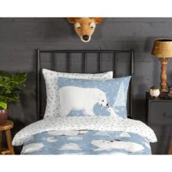 Good Morning Dekbedovertrek "Northpole" - Blauw - (140x220 Cm) -Kwaliteit Geselecteerde Dekbedovertrekkenwinkel 1000070224 0110