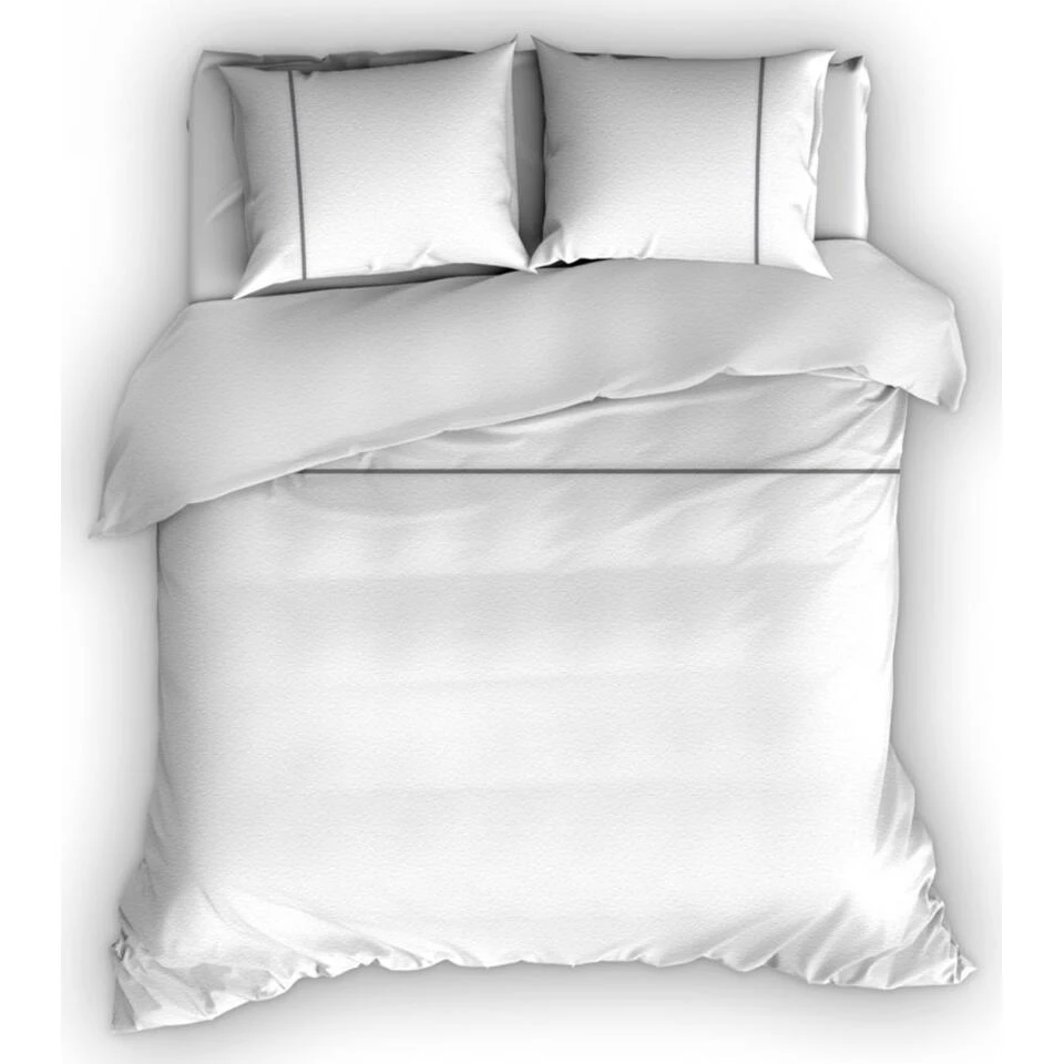 Romanette Flanellen Dekbedovertrek Duchesse Wit/Antraciet-140x200/220 3 Romanette Flanellen Dekbedovertrek Duchesse Wit/Antraciet-140x200/220