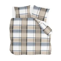 Byrklund - Dekbedovertrek Big Squares - 240x220 Cm - Zand