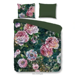 Good Morning Dekbedovertrek "Fleur" - Groen - (200x220 Cm)