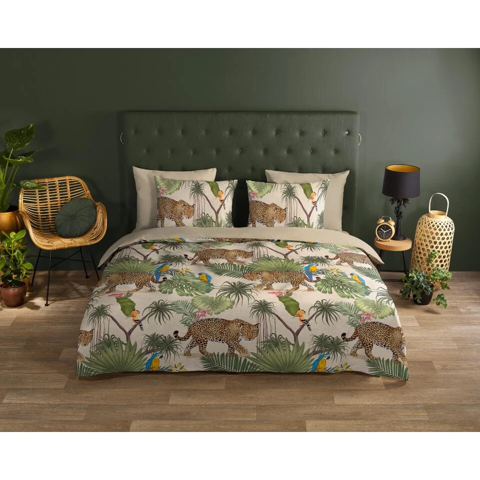 Good Morning Dekbedovertrek "Tropical" - Zand - (240x220 Cm) 4 Good Morning Dekbedovertrek "Tropical" - Zand - (240x220 Cm) - Afbeelding 2