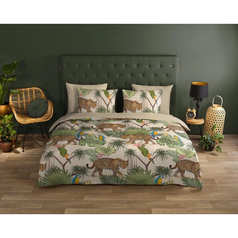 Good Morning Dekbedovertrek "Tropical" - Zand - (240x220 Cm) 3 Good Morning Dekbedovertrek "Tropical" - Zand - (240x220 Cm)