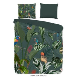 Good Morning Dekbedovertrek "Charlotte" - Groen - (200x220 Cm)