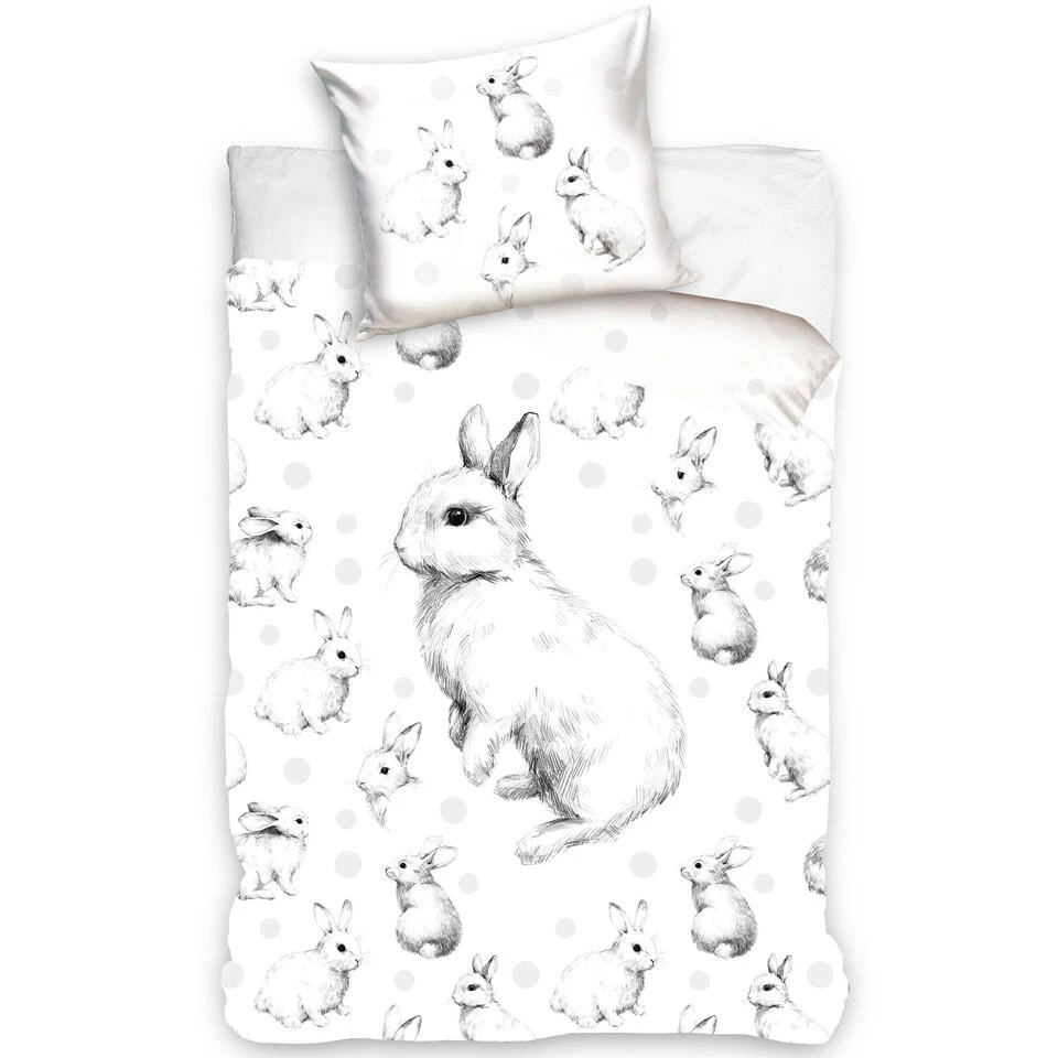 Animal Pictures Dekbedovertrek, Konijntjes - Eenpersoons - 140 X 200 Cm - Katoen 3 Animal Pictures Dekbedovertrek, Konijntjes - Eenpersoons - 140 X 200 Cm - Katoen