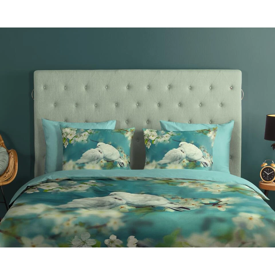 Good Morning Dekbedovertrek "Loving" - Aqua - (240x220 Cm) 5 Good Morning Dekbedovertrek "Loving" - Aqua - (240x220 Cm) - Afbeelding 3