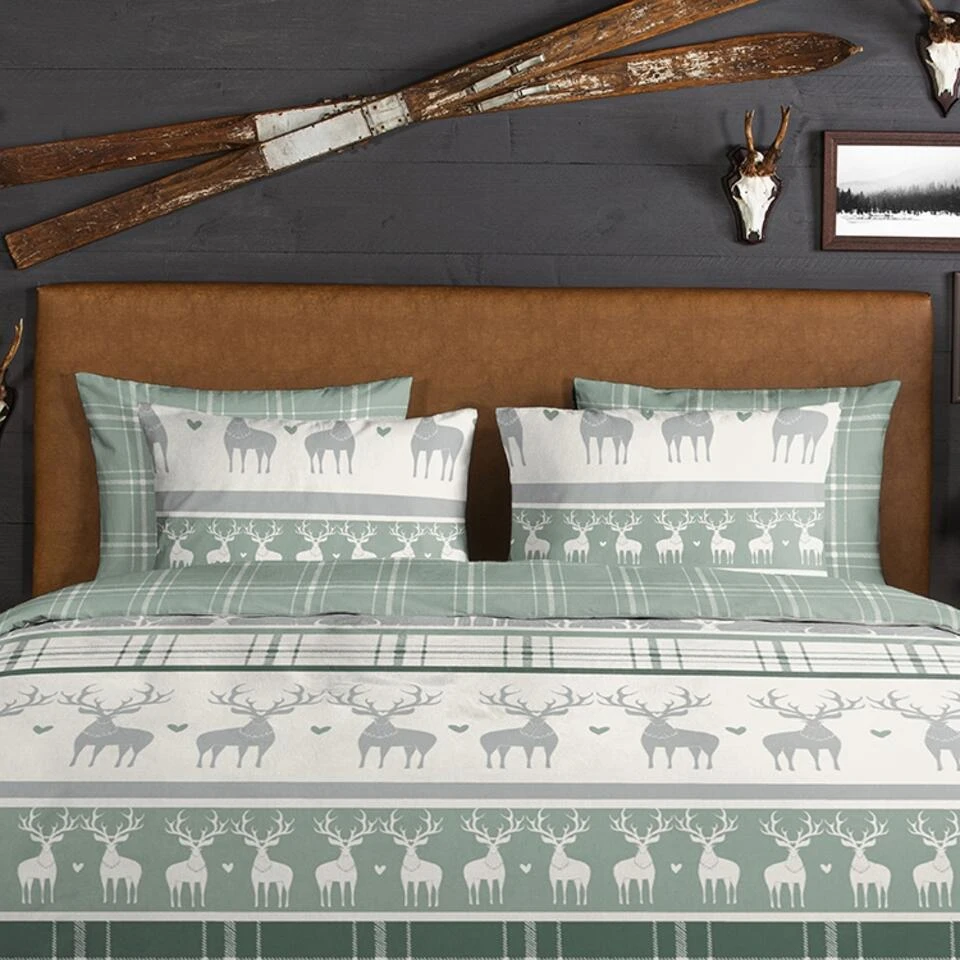 Good Morning Dekbedovertrek "Bjirk" - Groen - (240x220 Cm) 6 Good Morning Dekbedovertrek "Bjirk" - Groen - (240x220 Cm) - Afbeelding 4