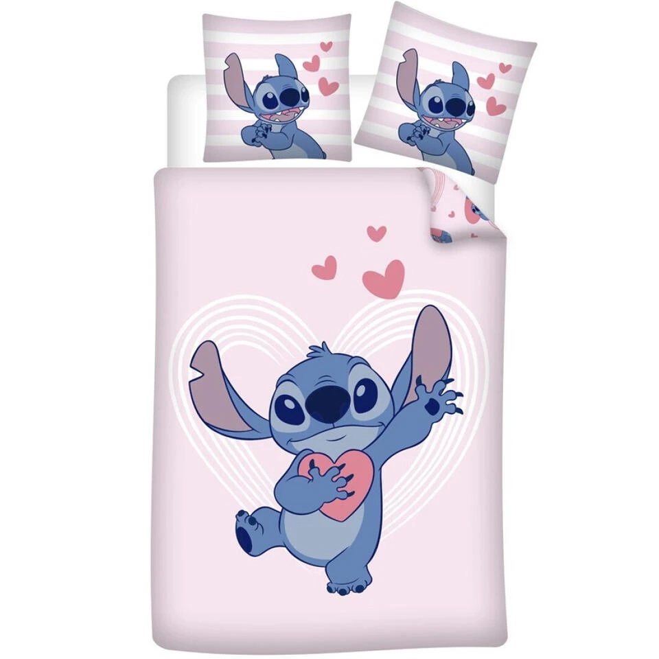 Disney Lilo & Stitch Dekbedovertrek, Hearts - 140 X 200 + 65 X 65 Cm - Katoen 3 Disney Lilo & Stitch Dekbedovertrek, Hearts - 140 X 200 + 65 X 65 Cm - Katoen
