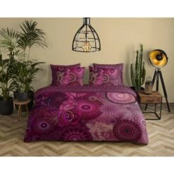 HIP Dekbedovertrek "Miska" - Bordeaux - (240x220 Cm) -Kwaliteit Geselecteerde Dekbedovertrekkenwinkel 1000096057 0101