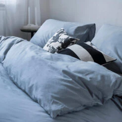 Dindi Home - Dekbedovertrek Plain Beauty - 260x220 Cm - Blauw -Kwaliteit Geselecteerde Dekbedovertrekkenwinkel 1000098633 0102