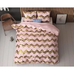 Sleeptime Dekbedovertrek Wave Roze-1-persoons (140 X 200/220 Cm) -Kwaliteit Geselecteerde Dekbedovertrekkenwinkel 1000098850 0102