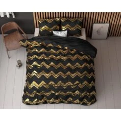 Sleeptime Dekbedovertrek Wave Zwart -Lits-jumeaux (240 X 200/220 Cm) -Kwaliteit Geselecteerde Dekbedovertrekkenwinkel 1000098858 0103