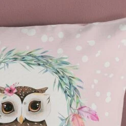 Good Morning Dekbedovertrek "Owli" - Roze - (140x220 Cm) -Kwaliteit Geselecteerde Dekbedovertrekkenwinkel 1000099003 0103