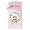 Good Morning Dekbedovertrek "Owli" - Roze - (140x220 Cm) -Kwaliteit Geselecteerde Dekbedovertrekkenwinkel 1000099003