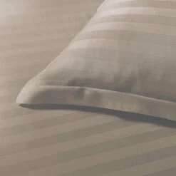 Papillon Dekbedovertrek Satijn Streep - 200x200/220 Cm - Taupe -Kwaliteit Geselecteerde Dekbedovertrekkenwinkel 1111743128 0102