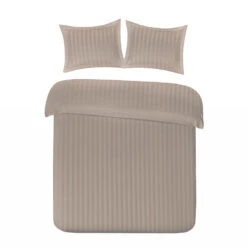 Papillon Dekbedovertrek Satijn Streep - 200x200/220 Cm - Taupe