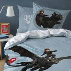 Hoe Tem Je Een Draak Riders Dekbedovertrek - Eenpersoons - 140 X 200 Cm - Multi -Kwaliteit Geselecteerde Dekbedovertrekkenwinkel 1140336920 0101