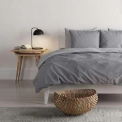 Mistral Home Dekbedovertrek 100% Gewassen Katoen Grijs 140x200 Cm -Kwaliteit Geselecteerde Dekbedovertrekkenwinkel 1175006930 0101